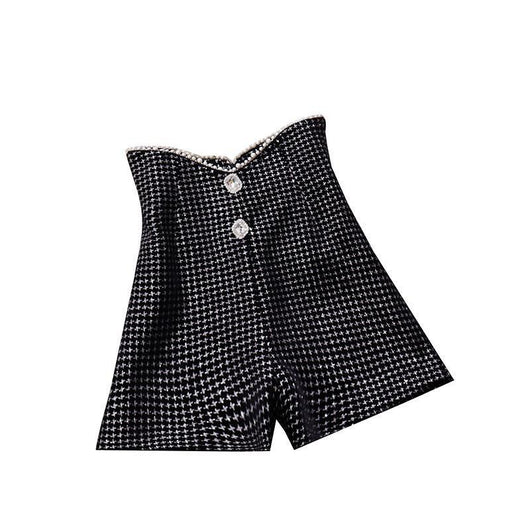 Shorts de Cintura Alta con Perlas Irregulares y Pierna Ancha - Image 13
