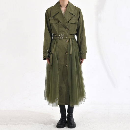 Chaqueta Cortavientos Verde con Malla Coreana para Mujer
