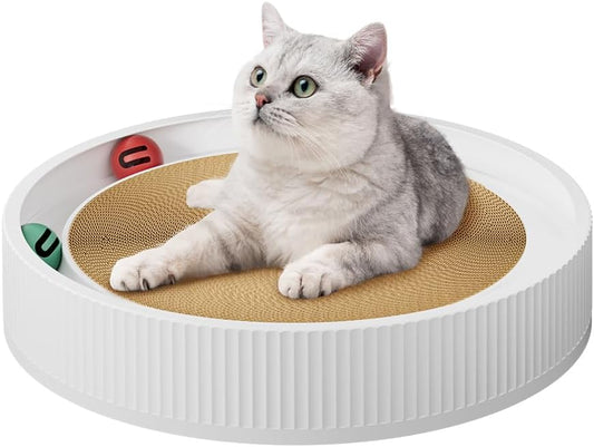 Rascador Grande de Cartón para Gatos con Juguetes - Protector de Muebles