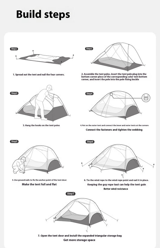 Tienda de Campaña Ultraligera Doble para Senderismo y Montaña - Image 25