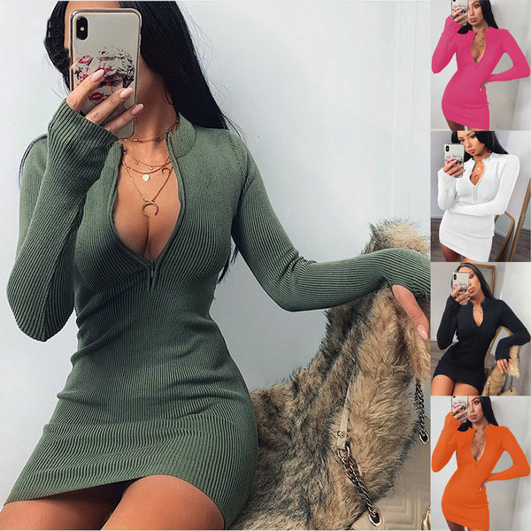 Vestido Urbano para Mujer con Detalles de Cierre y Bolsillos