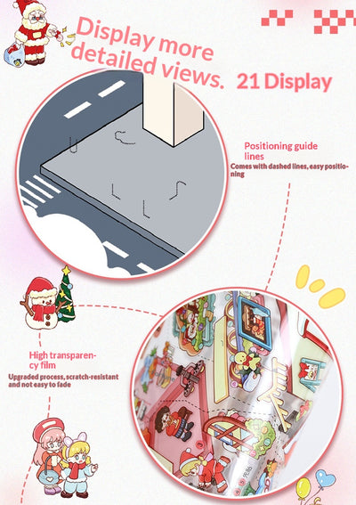 Pegatinas 3D Pueblo Navideño - Escenas Miniatura para Diarios y Scrapbooking - Image 15