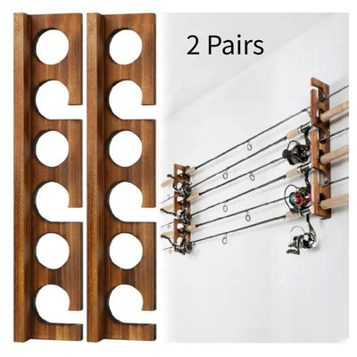 Organizador de Pared en Madera para Cañas y Accesorios de Pesca - Image 6