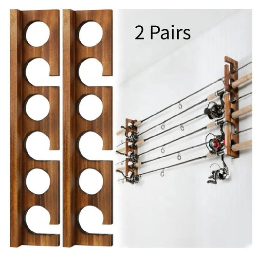 Organizador de Pared en Madera para Cañas y Accesorios de Pesca - Image 6