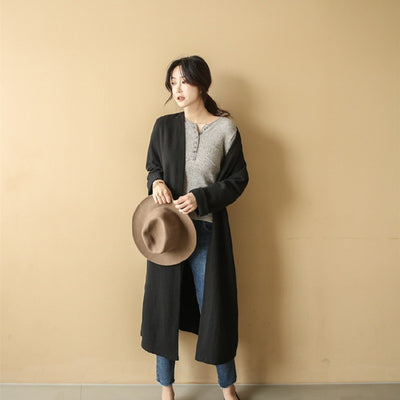 Cardigan Cuello Redondo Manga Larga Casual Cómodo - Image 11