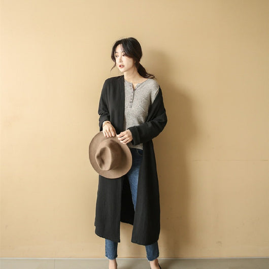 Cardigan Cuello Redondo Manga Larga Casual Cómodo - Image 11