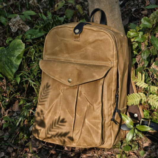 Mochila de Lona Retro con Gran Capacidad para Aventuras al Aire Libre