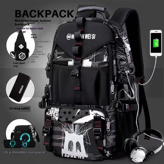 Mochila de Senderismo Impermeable Oxford - Resistente y Versátil