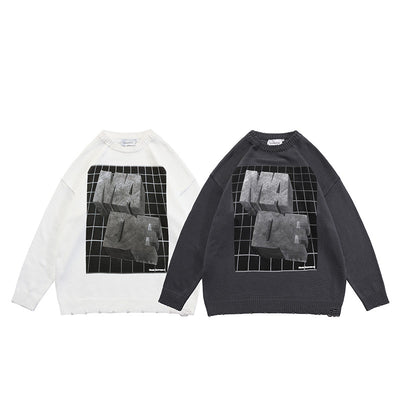 Suéter Holgado Unisex con Letras en Relieve Jacquard - Image 2