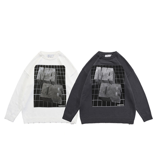 Suéter Holgado Unisex con Letras en Relieve Jacquard - Image 2