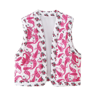 Chaleco Acolchado de Algodón con Estampado Street y Costuras Decorativas - Image 6