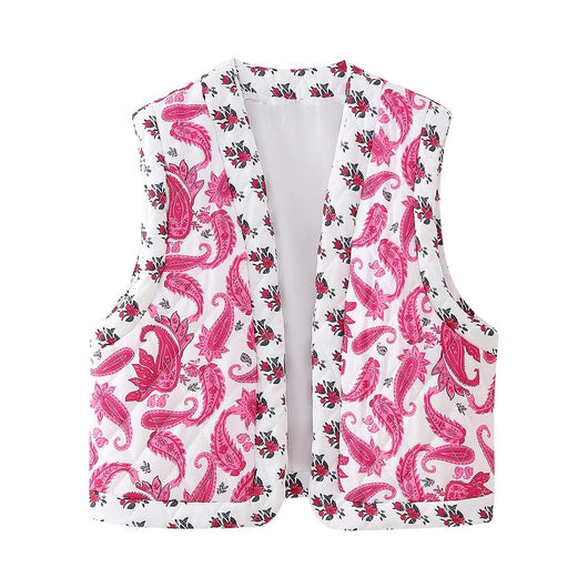 Chaleco Acolchado de Algodón con Estampado Street y Costuras Decorativas - Image 6