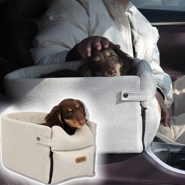 Asiento de Auto para Perros Pequeños y Gatos - Transportín Portátil con Seguridad
