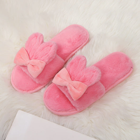 Pantuflas Cómodas para Mujer con Orejas de Conejo y Moño - Image 7