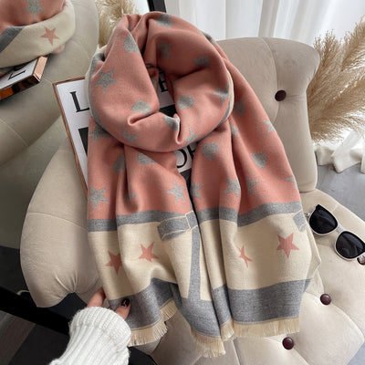 Bufanda de Cachemira Gruesa Coreana para Mujer - Primavera y Otoño - Image 16