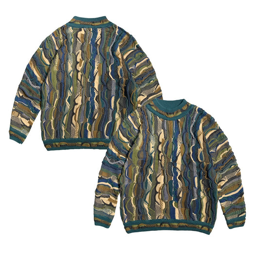 Suéter Jacquard Retro con Patrón de Amargón en Relieve para Hombre