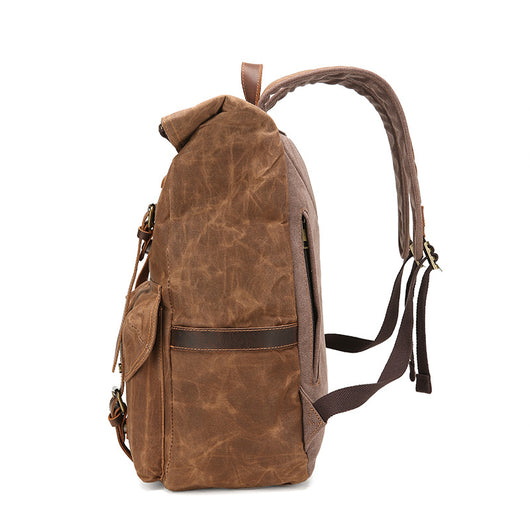 Mochila Vintage de Cuero Crazy Horse Impermeable con Gran Capacidad - Image 3