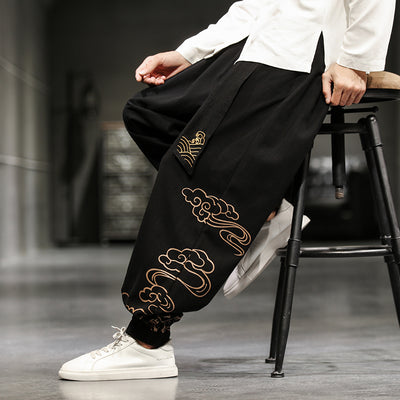 Pantalones Holgados Estilo Chino para Hombre con Estampado Tradicional Talla Grande - Image 4