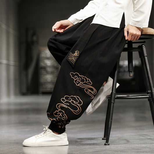 Pantalones Holgados Estilo Chino para Hombre con Estampado Tradicional Talla Grande - Image 4