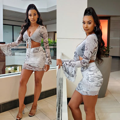 Conjunto Corto de Tul Sensual para Discoteca - Falda Transparente de Dos Piezas - Image 9