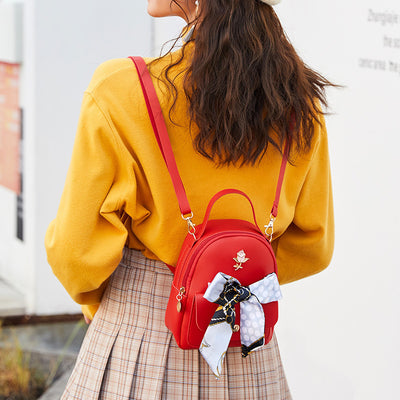 Mochila Backpack Femenina con Pañuelo de Seda Doble Compartimento - Image 20