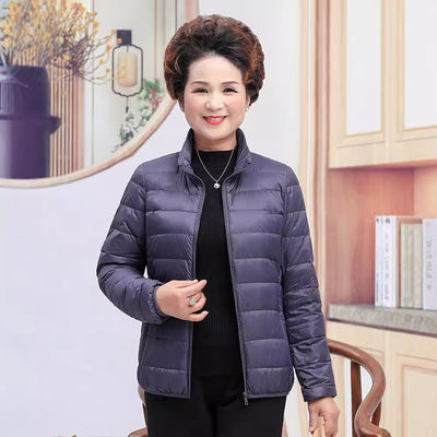 Chaqueta Corta de Plumón de Pato Blanco para Mujer - Abrigo Elegante y Ligero - Image 21