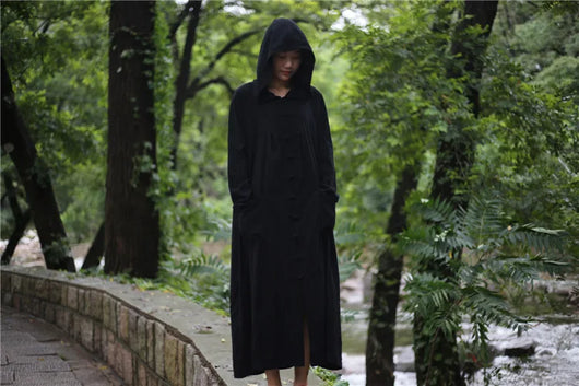 Abrigo Largo Cortavientos de Algodón y Lino para Mujer - Image 13