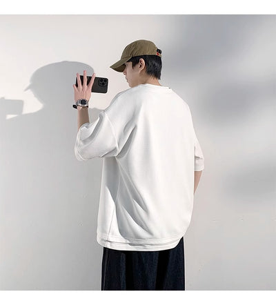 Playera de Verano Hombre Cuello Falso Dos Piezas Manga Corta Trendy - Image 12