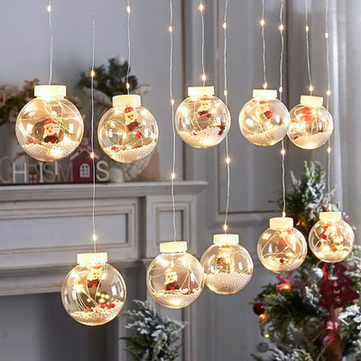 Cortina de Luces LED Esferas Navideñas con Deseos - Image 4