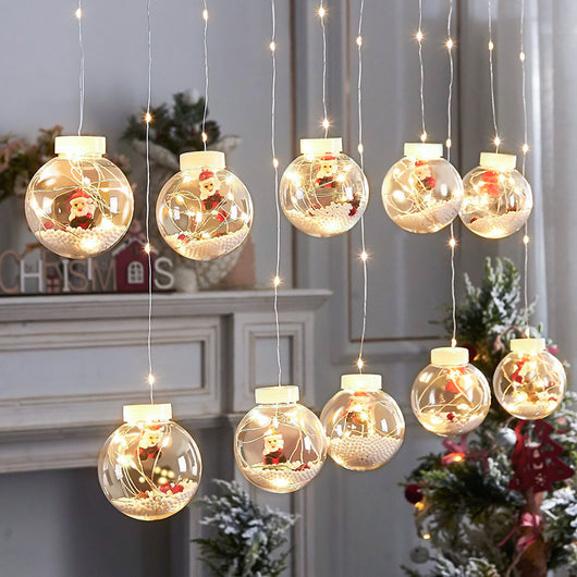 Cortina de Luces LED Esferas Navideñas con Deseos - Image 4