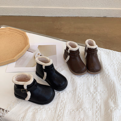 Zapatillas Coreanas de Lana Cardada con Cierre Velcro y Suela Suave - Image 7