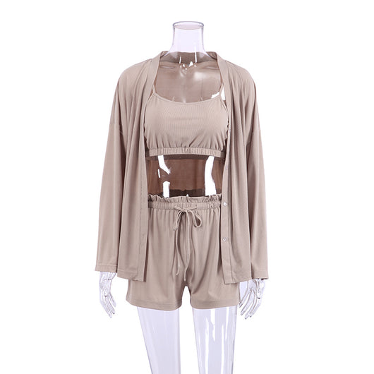 Pijama Mujer Cómodo con Sujetador Integrado de Seda Helada - Image 33