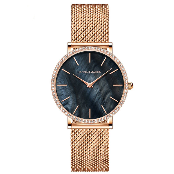 Reloj de Cuarzo para Mujer con Caja de Acero Inoxidable y Esfera de Diamantes