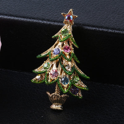 Broche Navideño Árbol Retro con Diamantes - Image 13