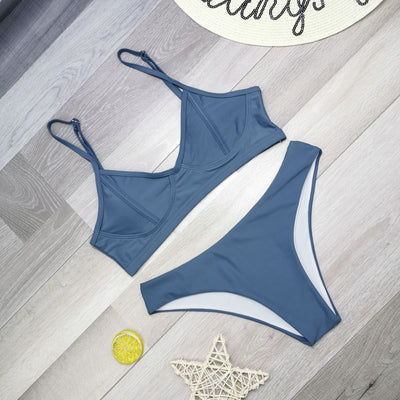 Traje de Baño Bikini Dividido con Bolsa y Correa Ajustable - Image 12