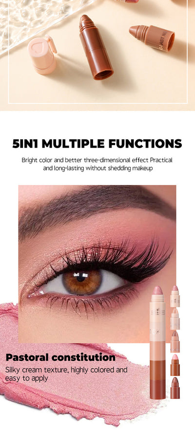 Delineador Lazy Eye de 5 Secciones con Highlighter para Rostro - Image 22