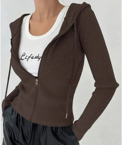 Chaqueta Slim Fit con Capucha para Mujer - Image 3
