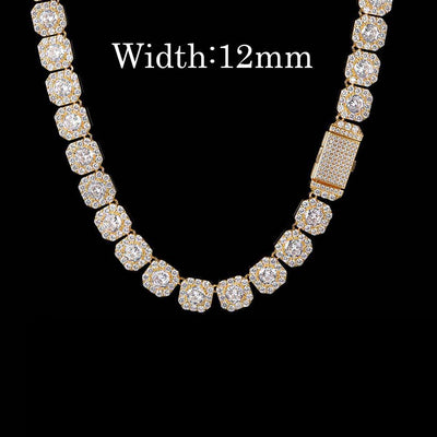 Cadena Hip Hop Cuadrada de Piedra de Caramelo - Collar y Pulsera - Image 17