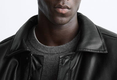 Chaqueta de Cuero Sintético con Solapas y Algodón para Hombre - Image 12