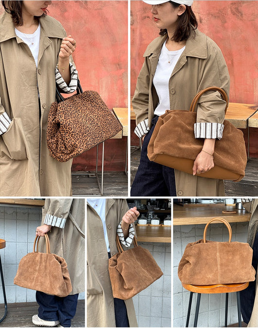Bolso Tote Retro de Cuero Gamuza Premium para el Día a Día - Image 8