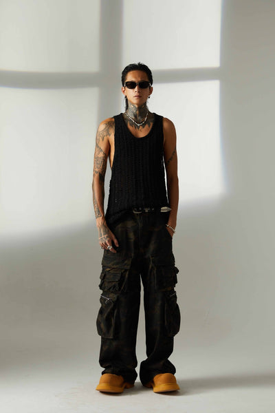 Pantalón de Trabajo Camuflaje Americana Cintura Alta Pierna Ancha - Image 34