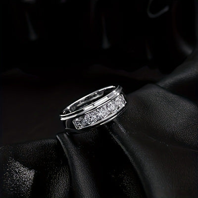 Anillo Hip Hop Diamante Moissanita de Lujo Cielo Estrellado - Image 4