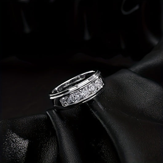Anillo Hip Hop Diamante Moissanita de Lujo Cielo Estrellado - Image 4