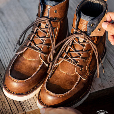 Botas de Trabajo Vintage Estilo Británico para Hombre - Invierno - Image 4