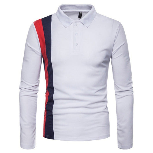 Camisa Casual de Manga Larga con Costuras Tricolor para Hombre - Image 3