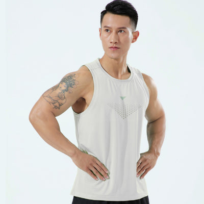 Camiseta Sin Mangas Elástica y Transpirable para Hombre Talla Grande - Image 17
