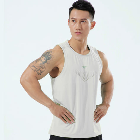 Camiseta Sin Mangas Elástica y Transpirable para Hombre Talla Grande - Image 17