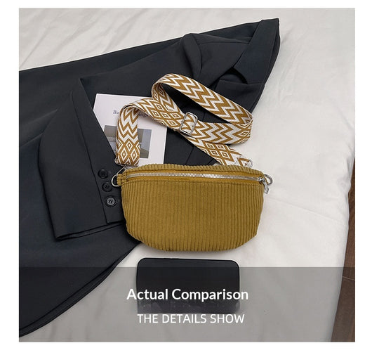 Bolsa Bandolera de Pana para Mujer - Bolso Cruzado de Hombro Único - Image 18