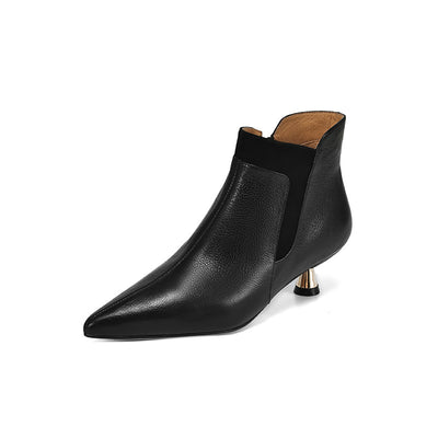 Botines de Cuero Genuino con Tacón Kitten y Punta Afilada - Image 15