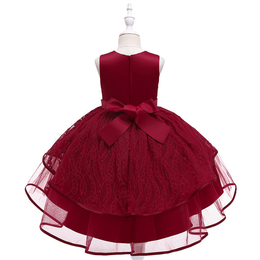 Vestido Princesa Niña con Encaje y Malla Bordada - Image 14